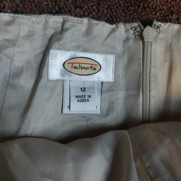 Talbots Silk Blend Leopard Cheetah print pattern Midi skirt Lined Size 12 - Picture 4 of 7